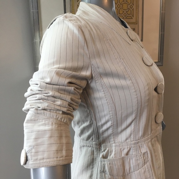 MARC JACOBS 💯 Cotton Striped Blazer in Linen/Grey - Picture 3 of 8